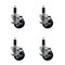 Service Caster 3'' Soft Rubber Swivel 1-1/8'' Expanding Stem Caster Set with Brake, 4PK SCC-EX20S314-SRS-TLB-118-4 - alternate 1